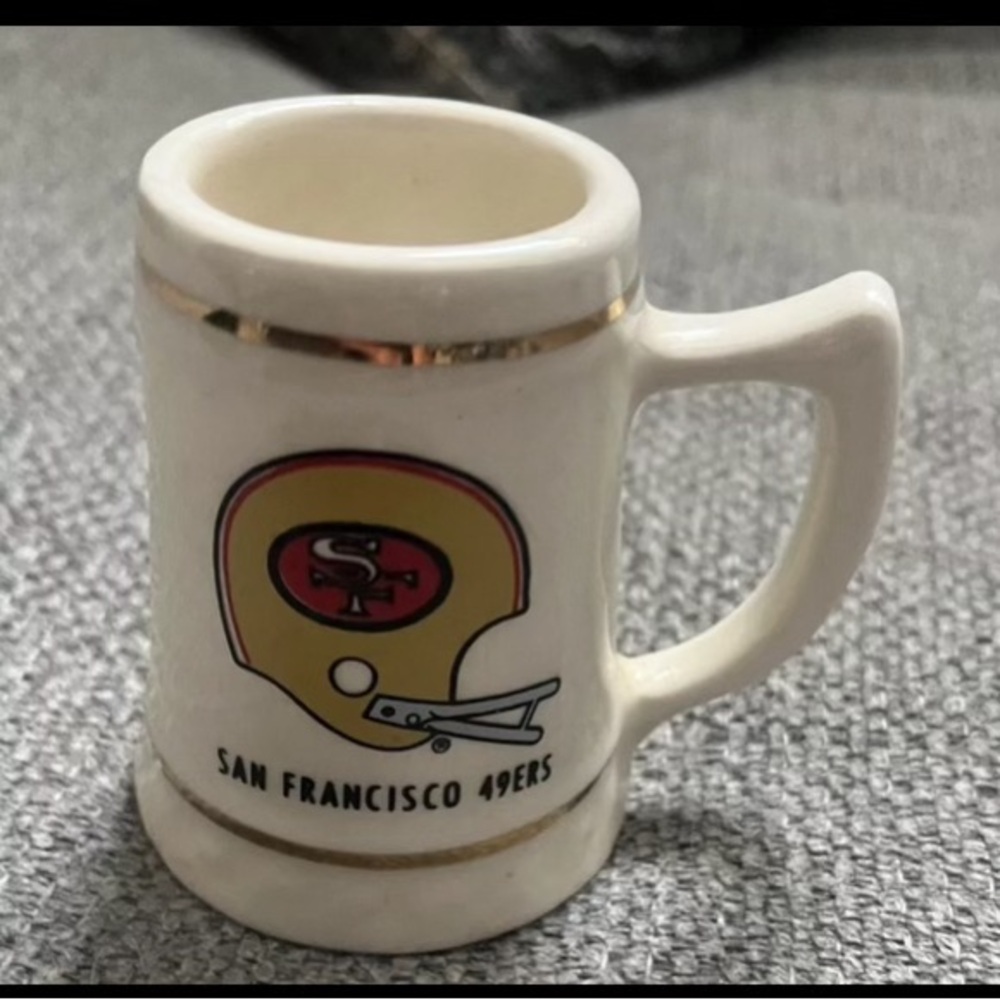 SF 49ers Super Bowl XVI Vintage Cermanic Stein Mini Mug/Shot Glass USED - Picture 1 of 4